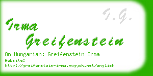 irma greifenstein business card